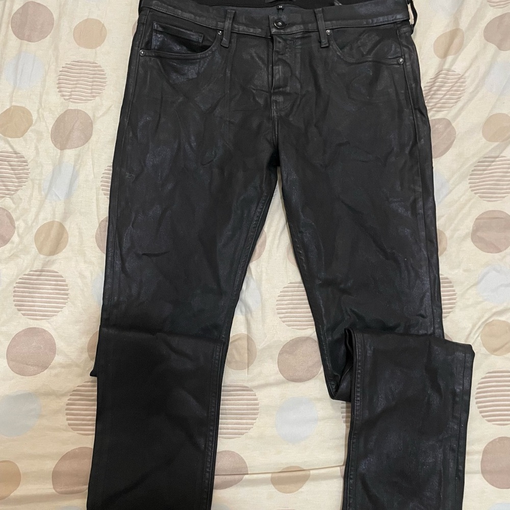 Icon Capsule/ Lennox Black Leather PAIGE Jeans Sz34